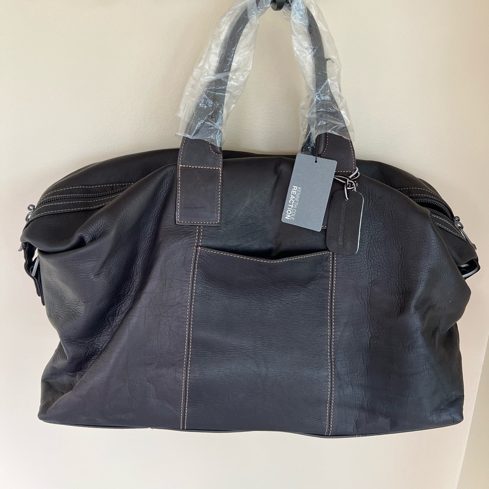 Kenneth Cole Colombian Leather Weekender Duffel - Picture 3 of 5